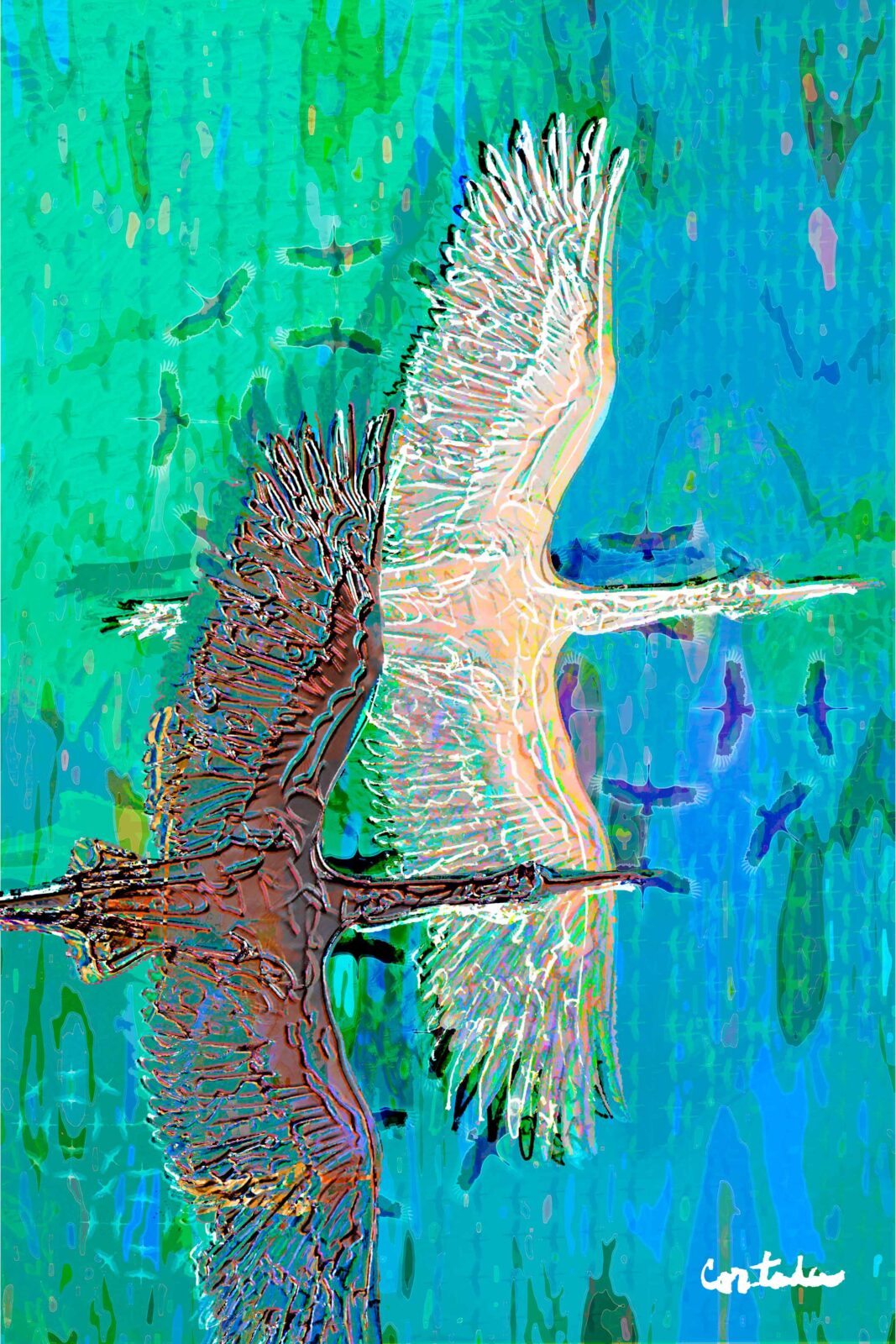 Xavier Cortada, “(Florida is…) Wood storks,