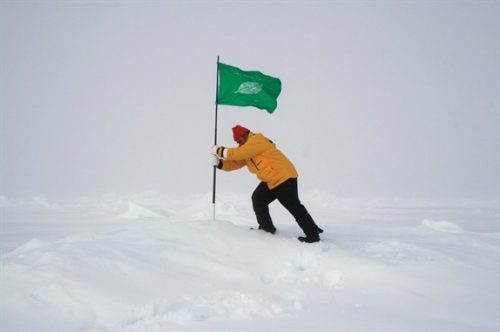 Xavier Cortada, Native Flags (North Pole), 2008.